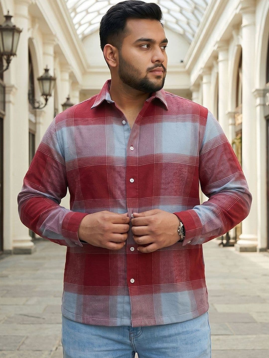 Instafab Plus Men Standard Checked Casual Shirt - view 1