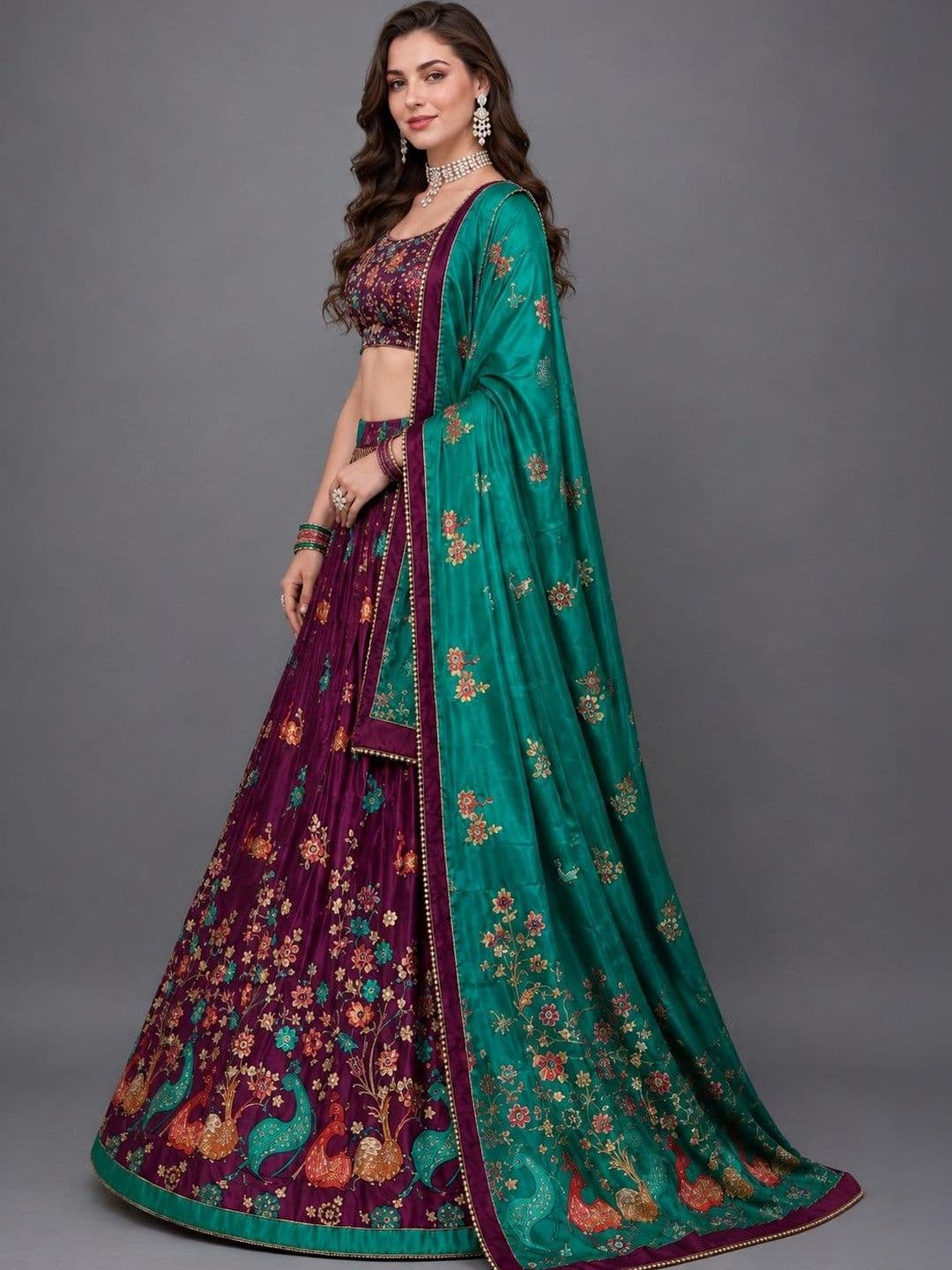 Anu Chuahan Embroidered Ready to Wear Lehenga & Unstitched Blouse Taping - view 1