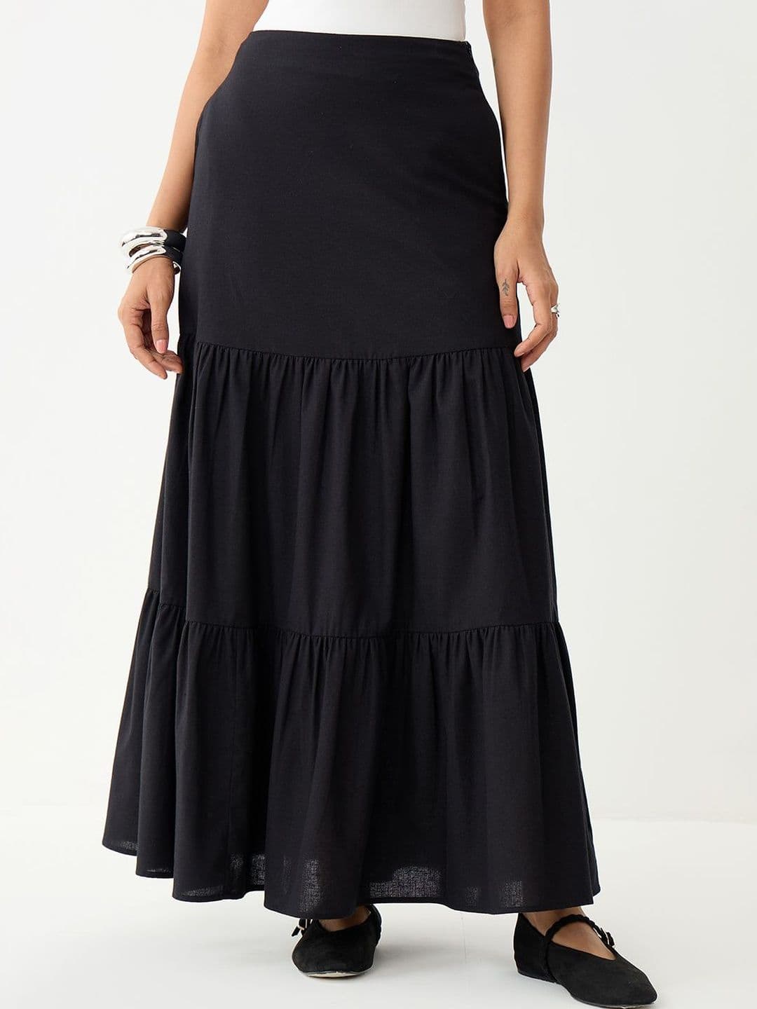 FEMMELLA Women Cotton Tiered Maxi Tiered Skirt - view 1