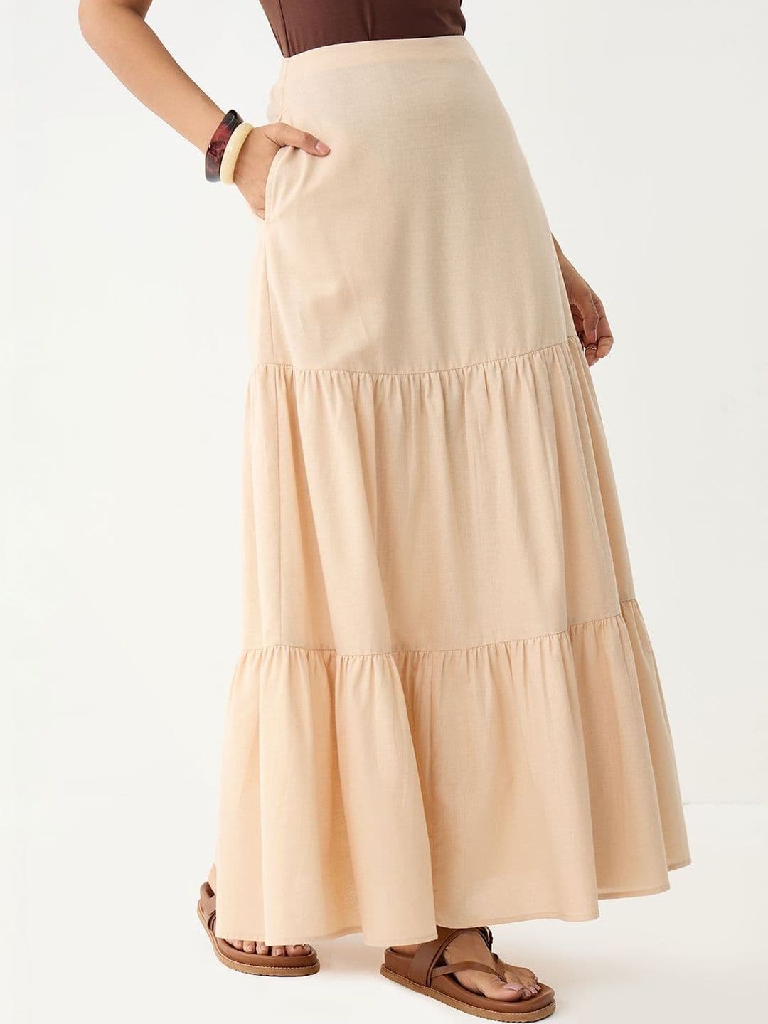 FEMMELLA Women Cotton Tiered Maxi Tiered Skirt - view 1