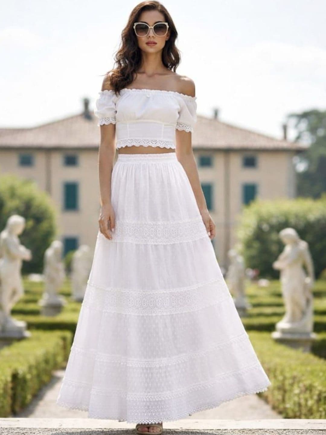 INSPIRE THE NEXT Women Self Design Tiered Maxi Tiered Skirt - view 1