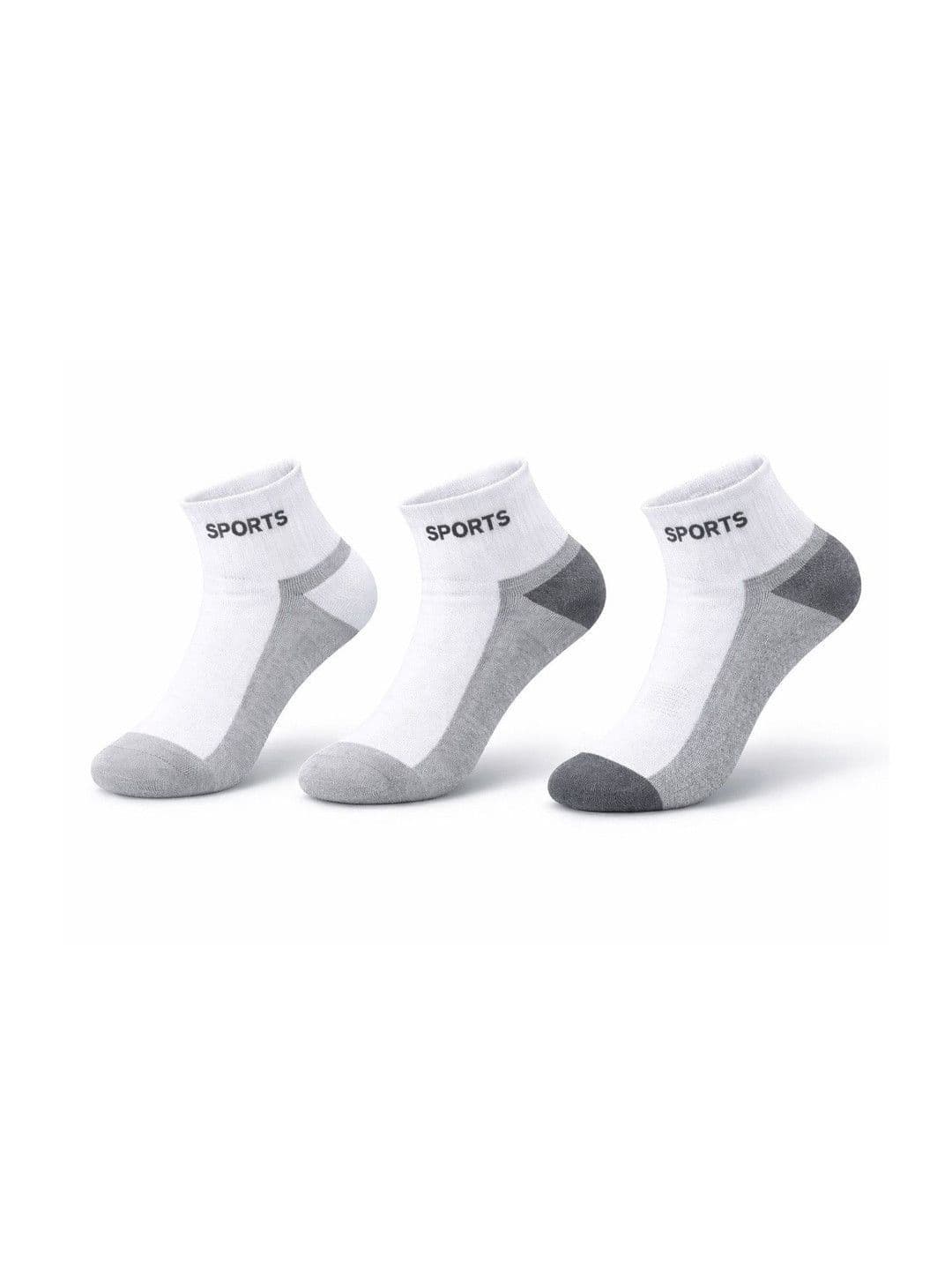 SOSHRE Unisex Pack of 3 Cotton Assorted Colourblocked Ankle Length Socks - view 1