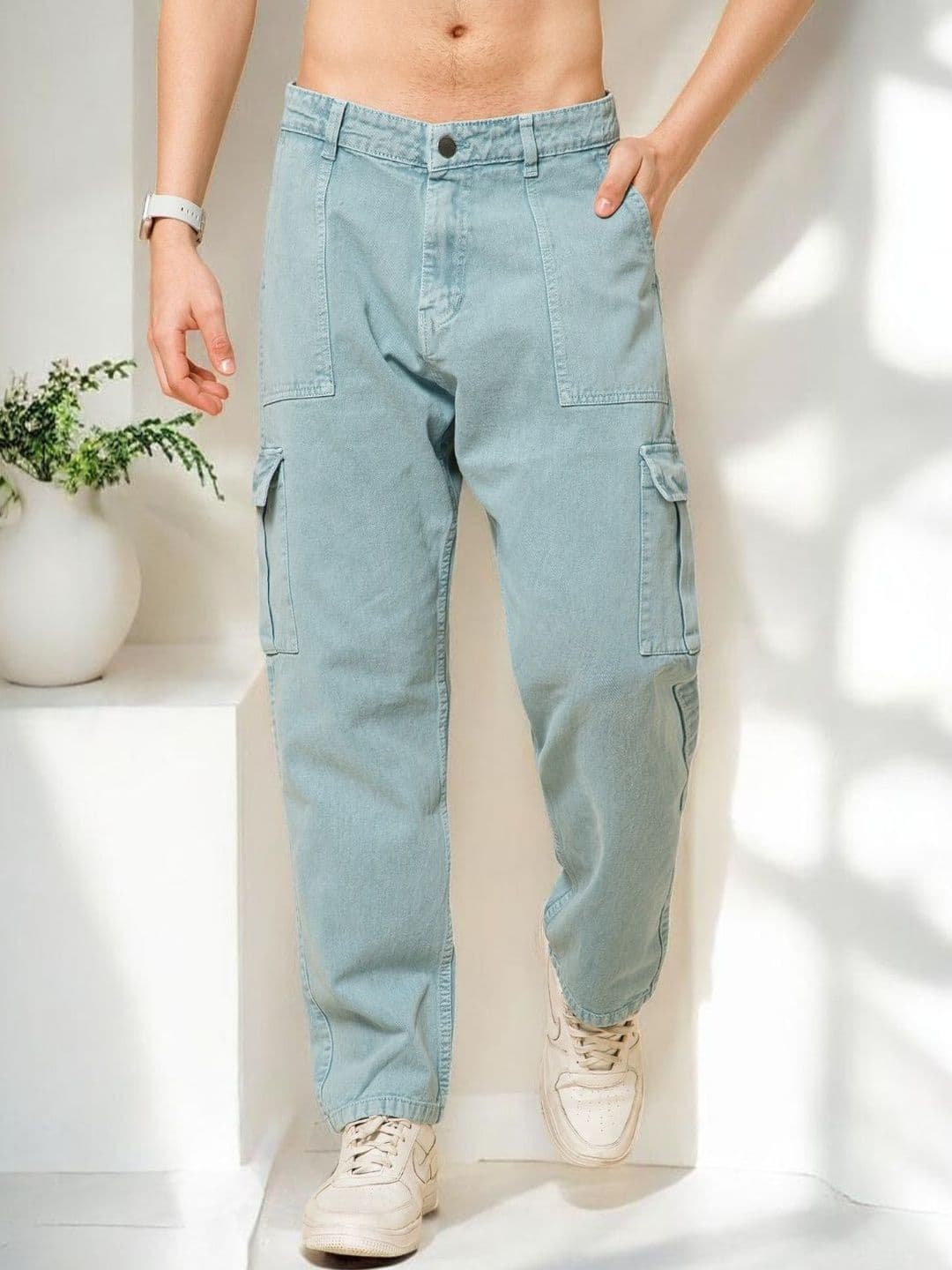 STUDIO NEXX Men Loose Relaxed Fit Mid-Rise Jeans