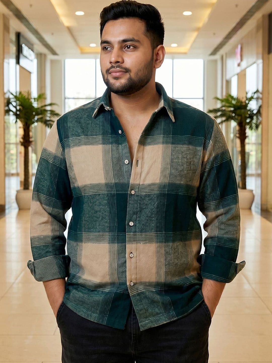 Instafab Plus Men Standard Checked Casual Shirt - view 1