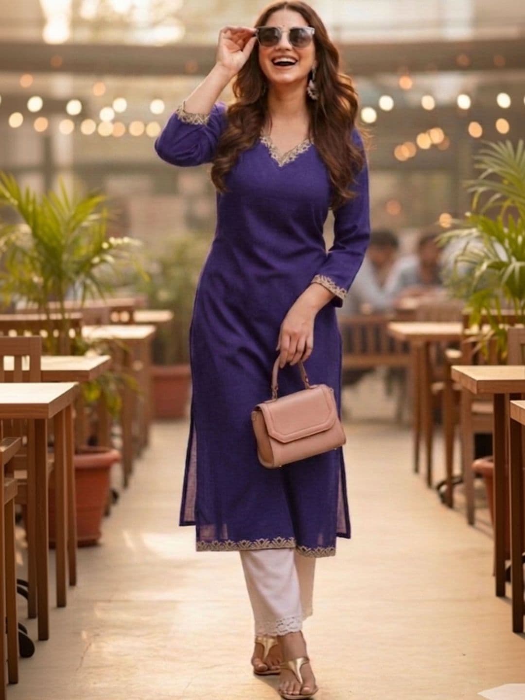 Pjyot by surhi Women Thread Work Kurta - view 1