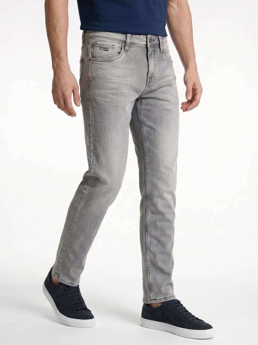 Integriti Men Smart Slim Fit Mid-Rise Light Fade Stretchable Jeans - view 1