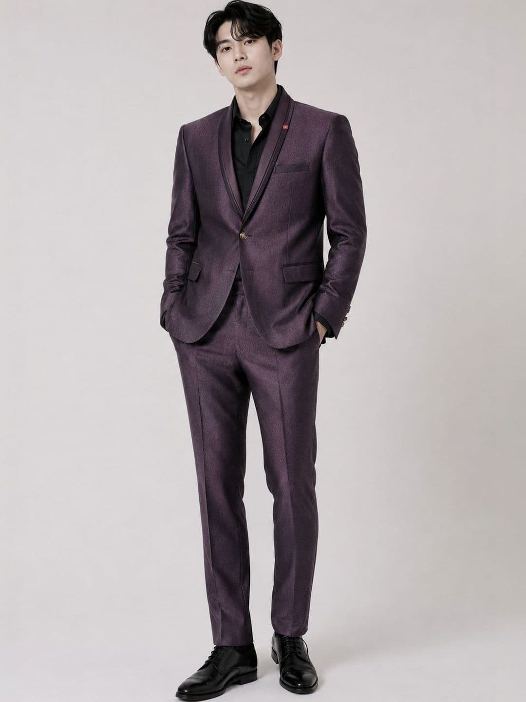 Thecrownandcollar Self Designed Tailored Fit Single-Breasted Two-Piece Suit - view 1