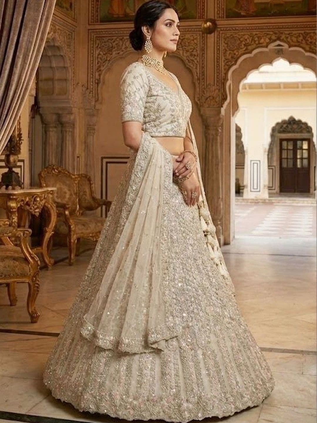 JIYANA WOMENS CHOICE Embellished Semi-Stitched Lehenga & Unstitched Blouse With Dupatta - view 1