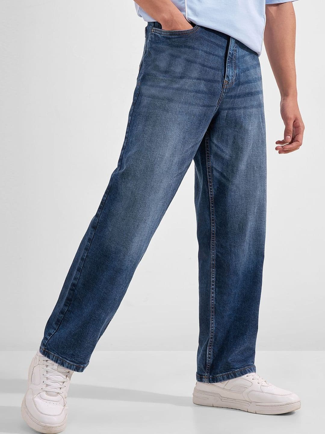 HIGHLANDER Men Relaxed Fit Mid-Rise Low Distress Jeans - view 1