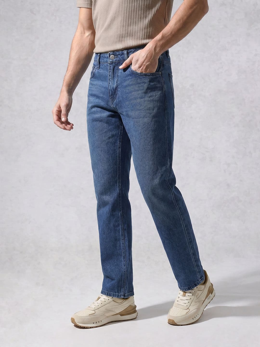 WROGN Men Straight Fit Stretchable Jeans - view 1
