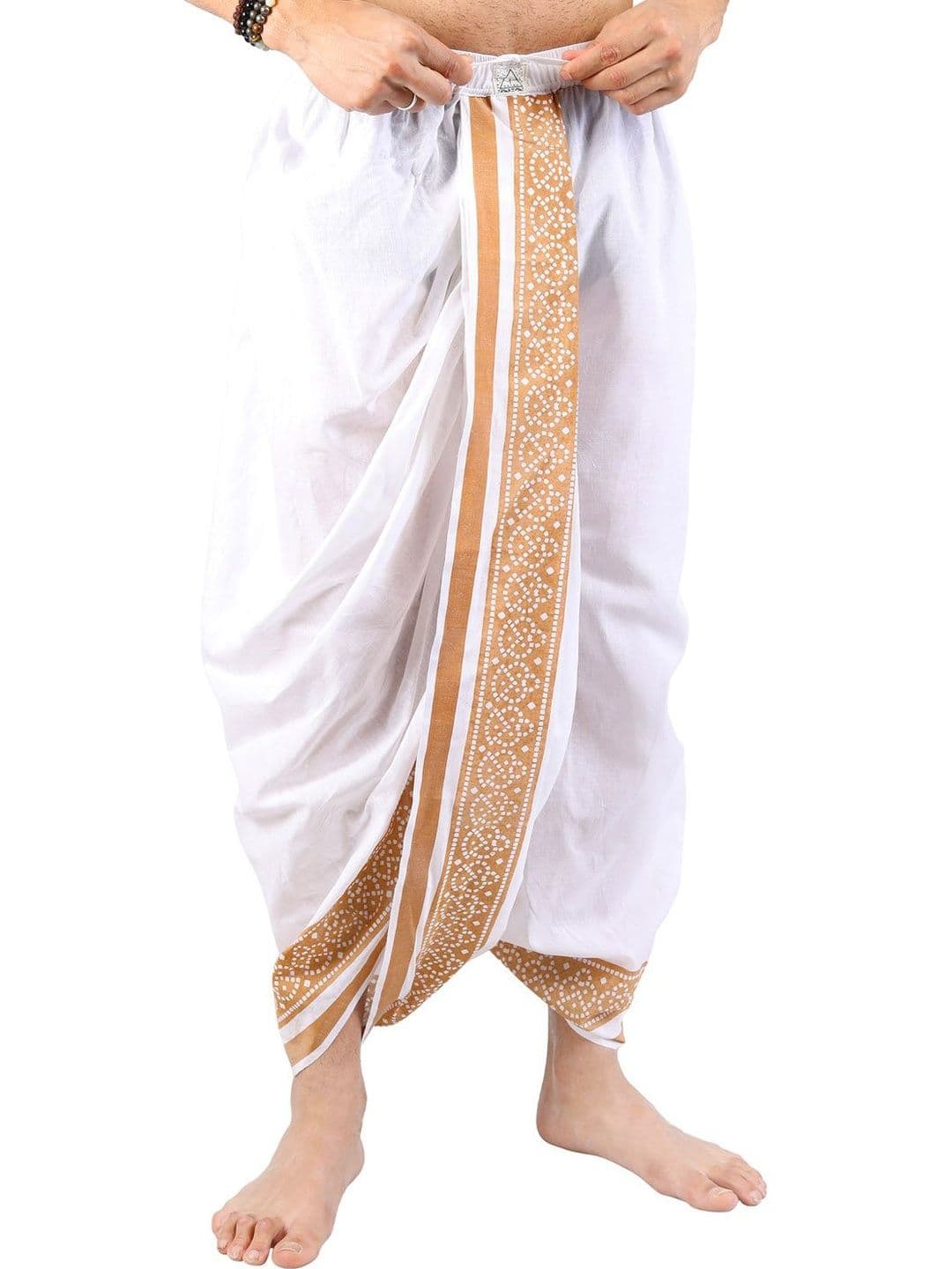 Satav Men Printed Cotton Dhoti Pants Dhotis - view 1