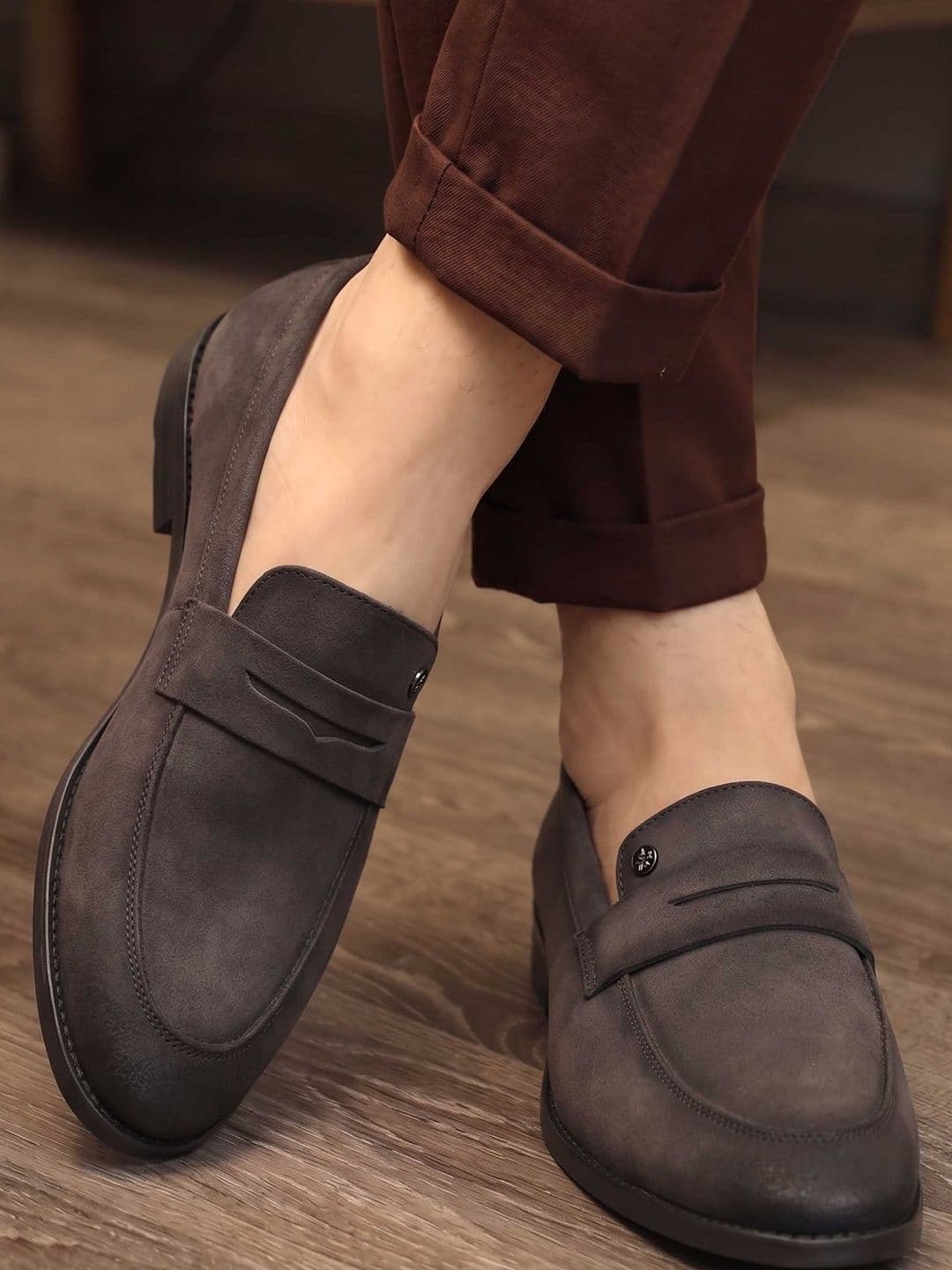 HERE&NOW Men Suede Slip On Formal Loafers - view 1