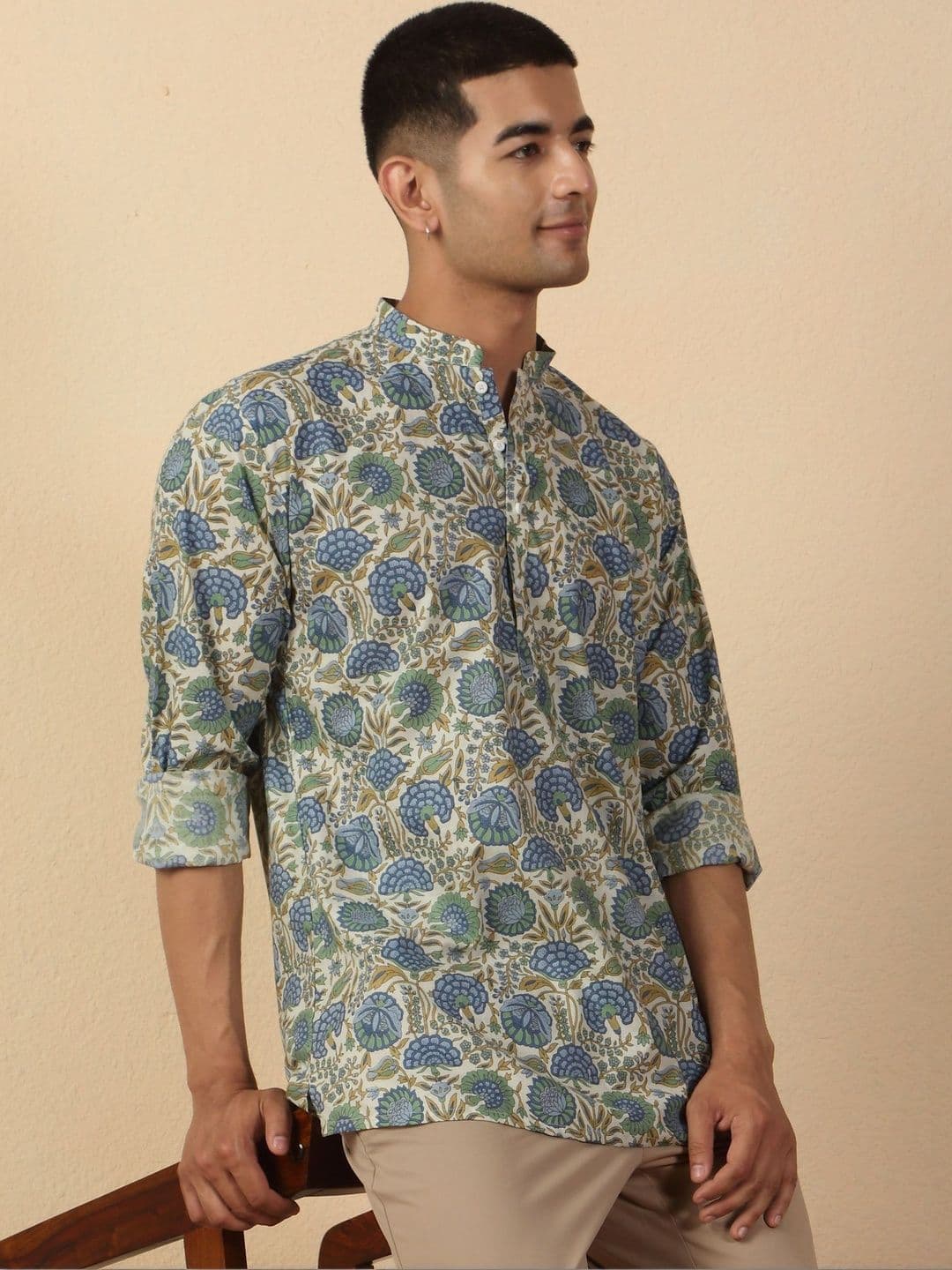 KRAFT INDIA Men Floral Printed Indie Florals Kurta - view 1