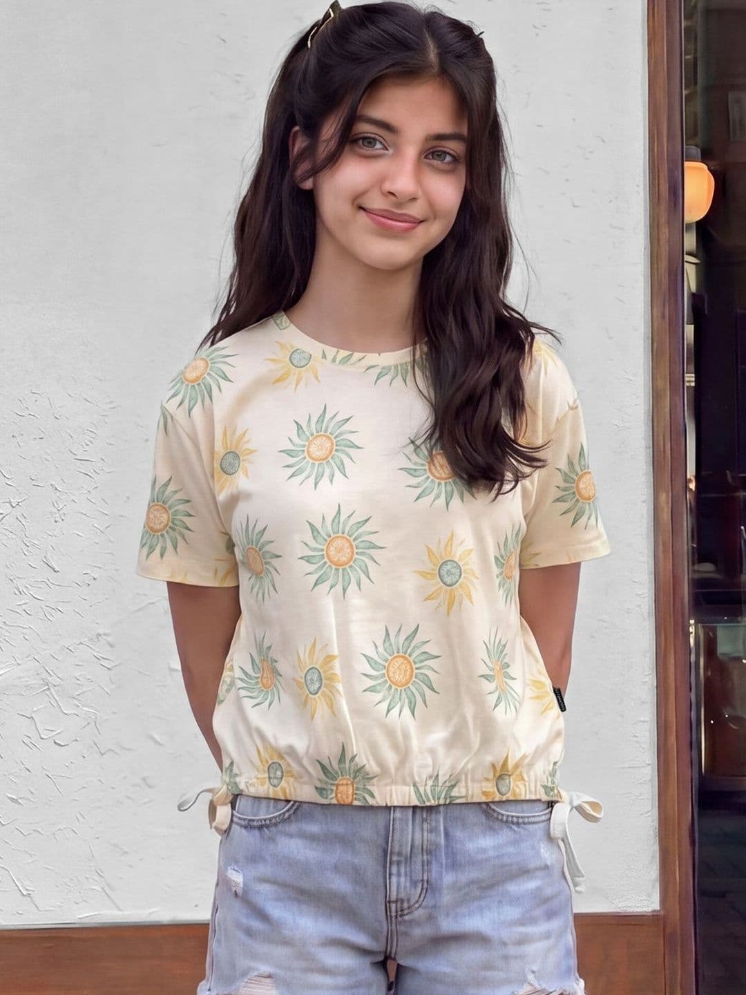 Lil Tomatoes Floral Print Cotton Top - view 1