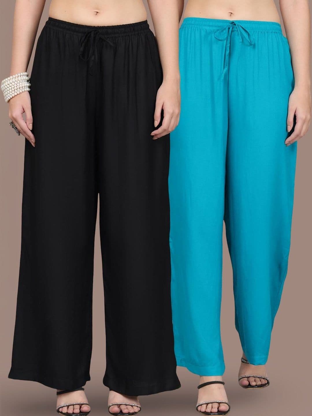 Jinfo Women 2 Flared Ethnic Palazzos - view 1