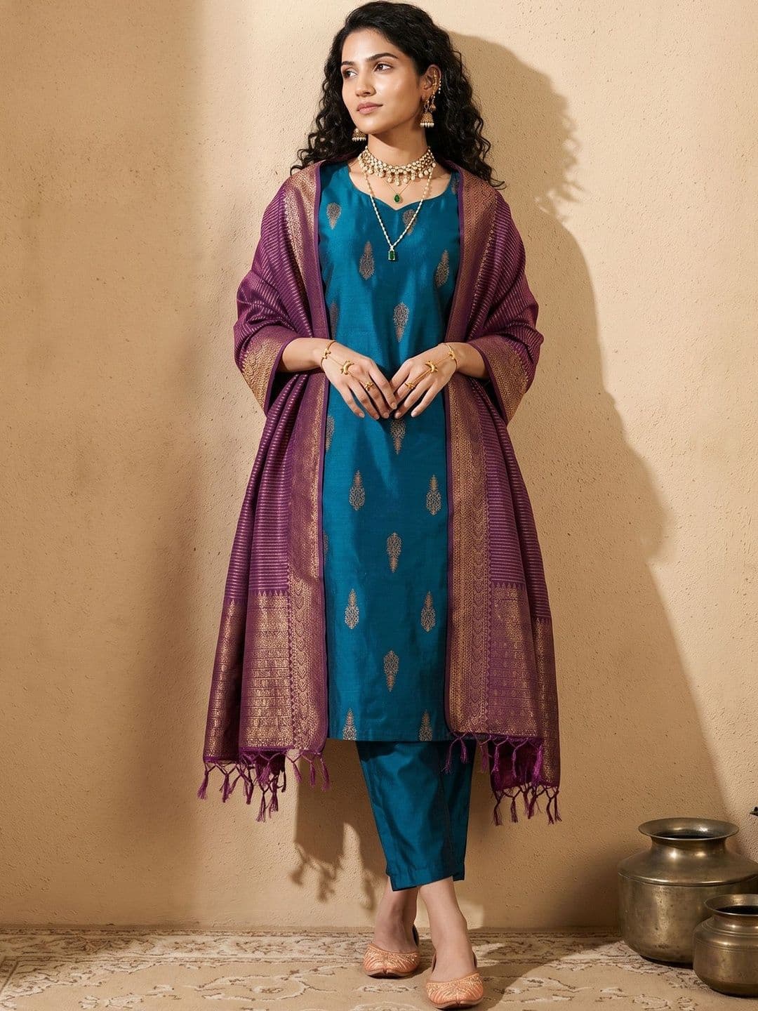 DRIP CHOWK Women Ethnic Motifs Regular Kurta with Trousers & With Dupatta - view 1