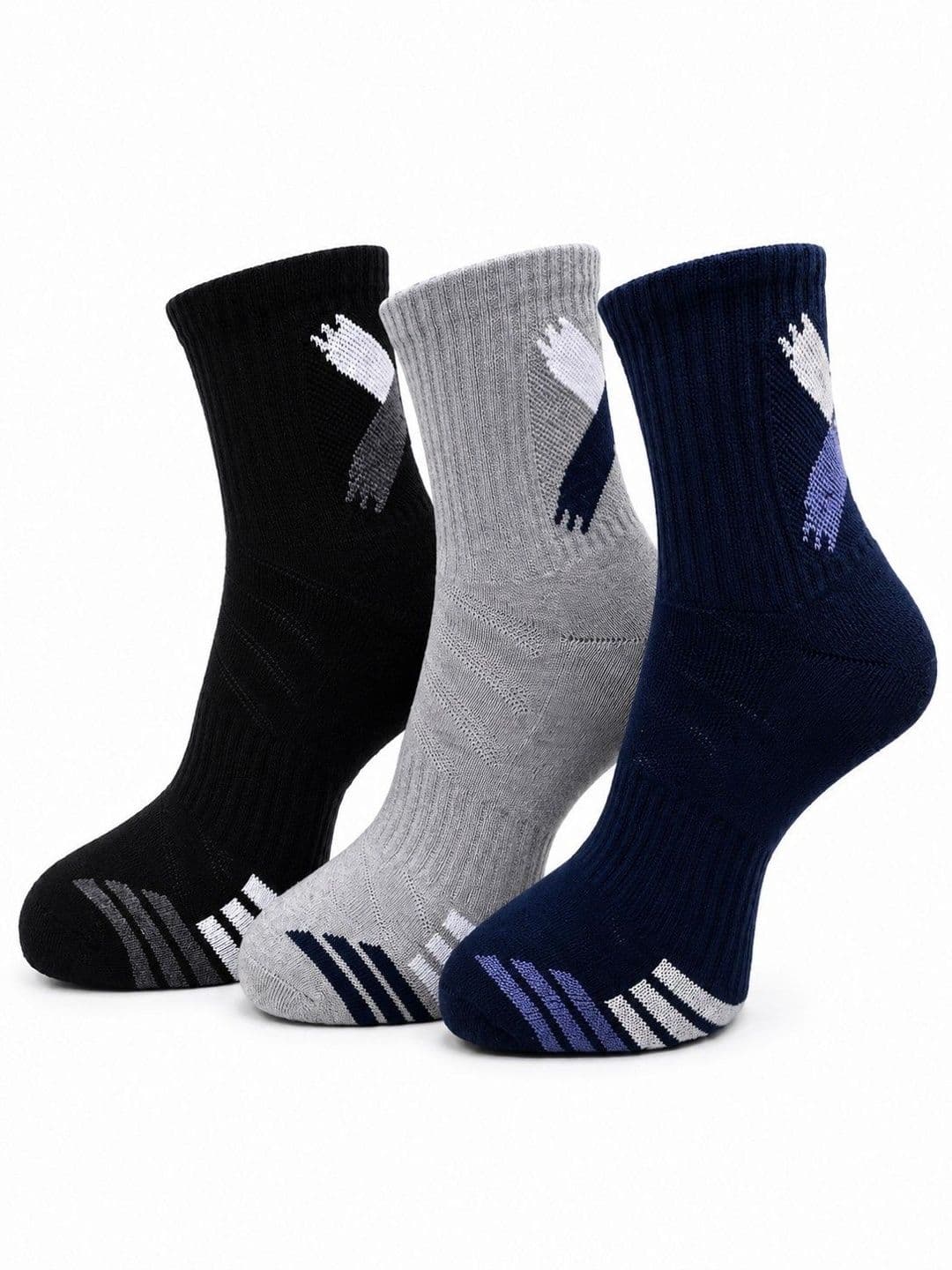 Dollar Men Pack of 3 Cotton Assorted Patterned Above Ankle Socks - view 1