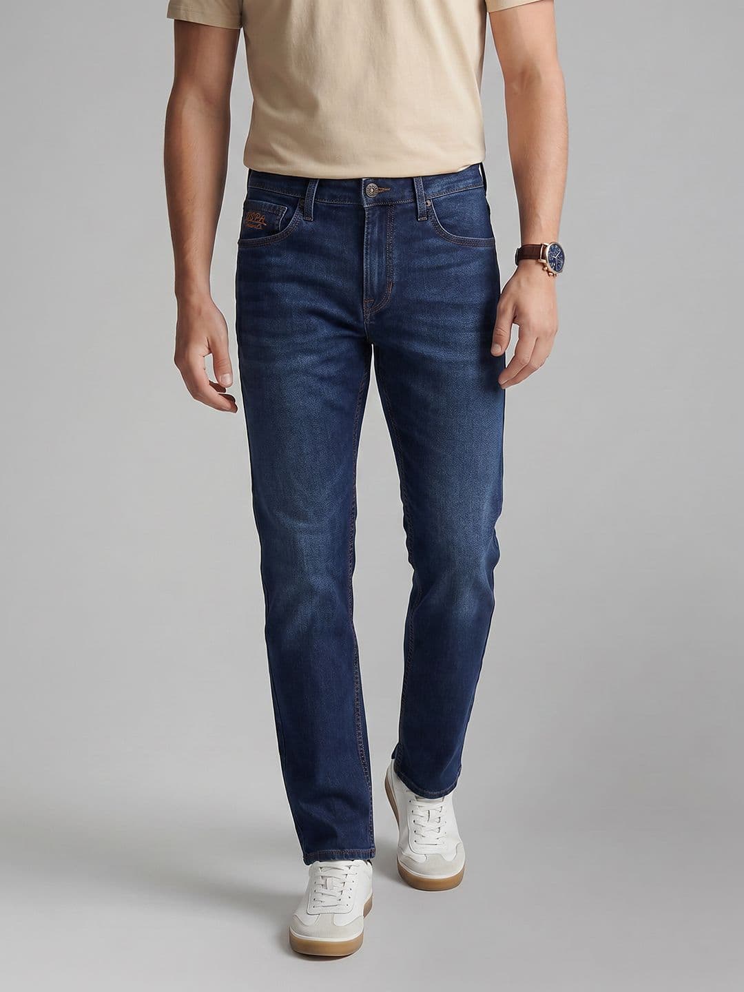 U.S. Polo Assn. Denim Co. Men Slim Straight Fit Light Fade Stretchable Jeans - view 1