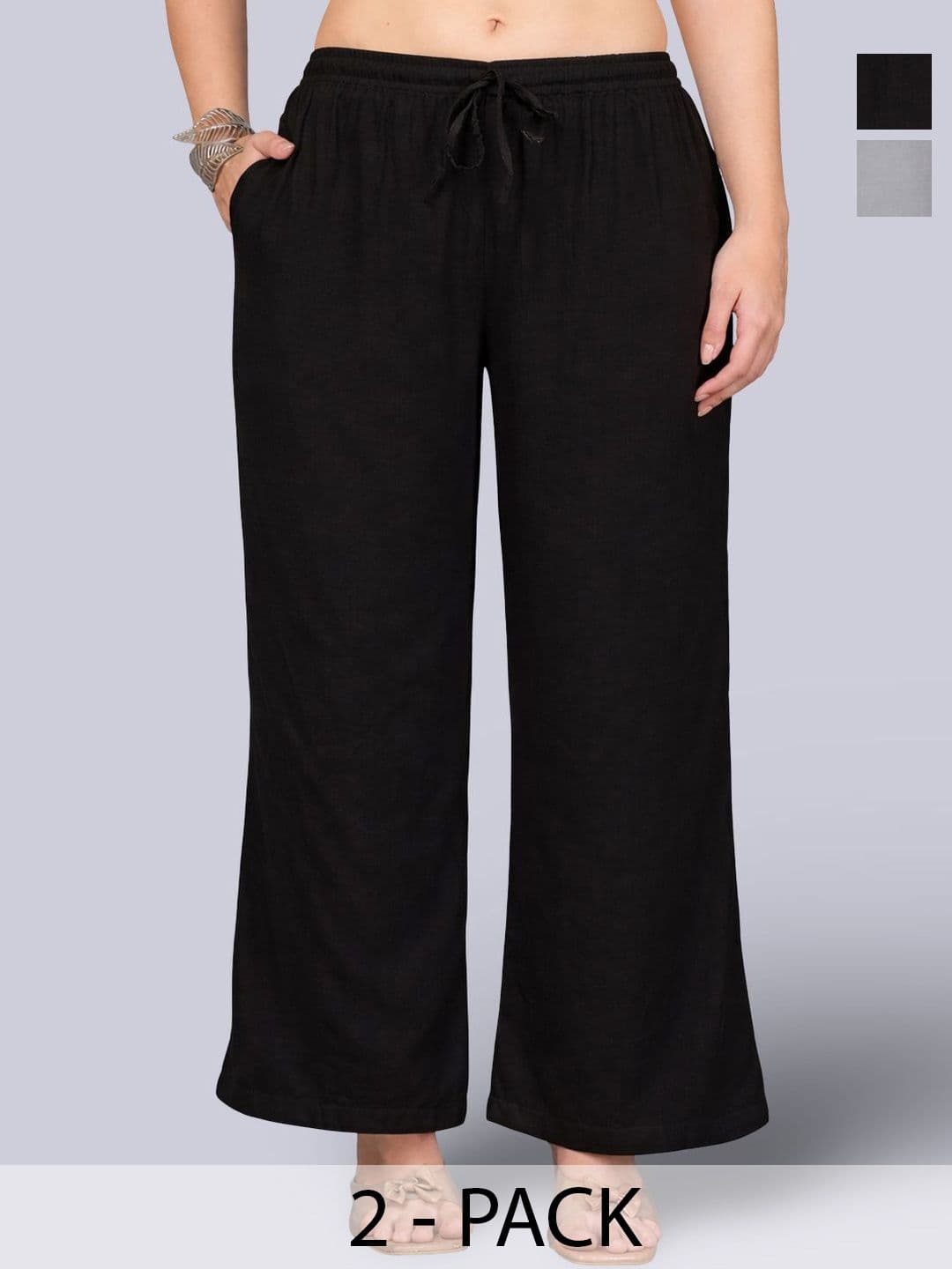 KALINI Women Knitted Ethnic Palazzos - view 1