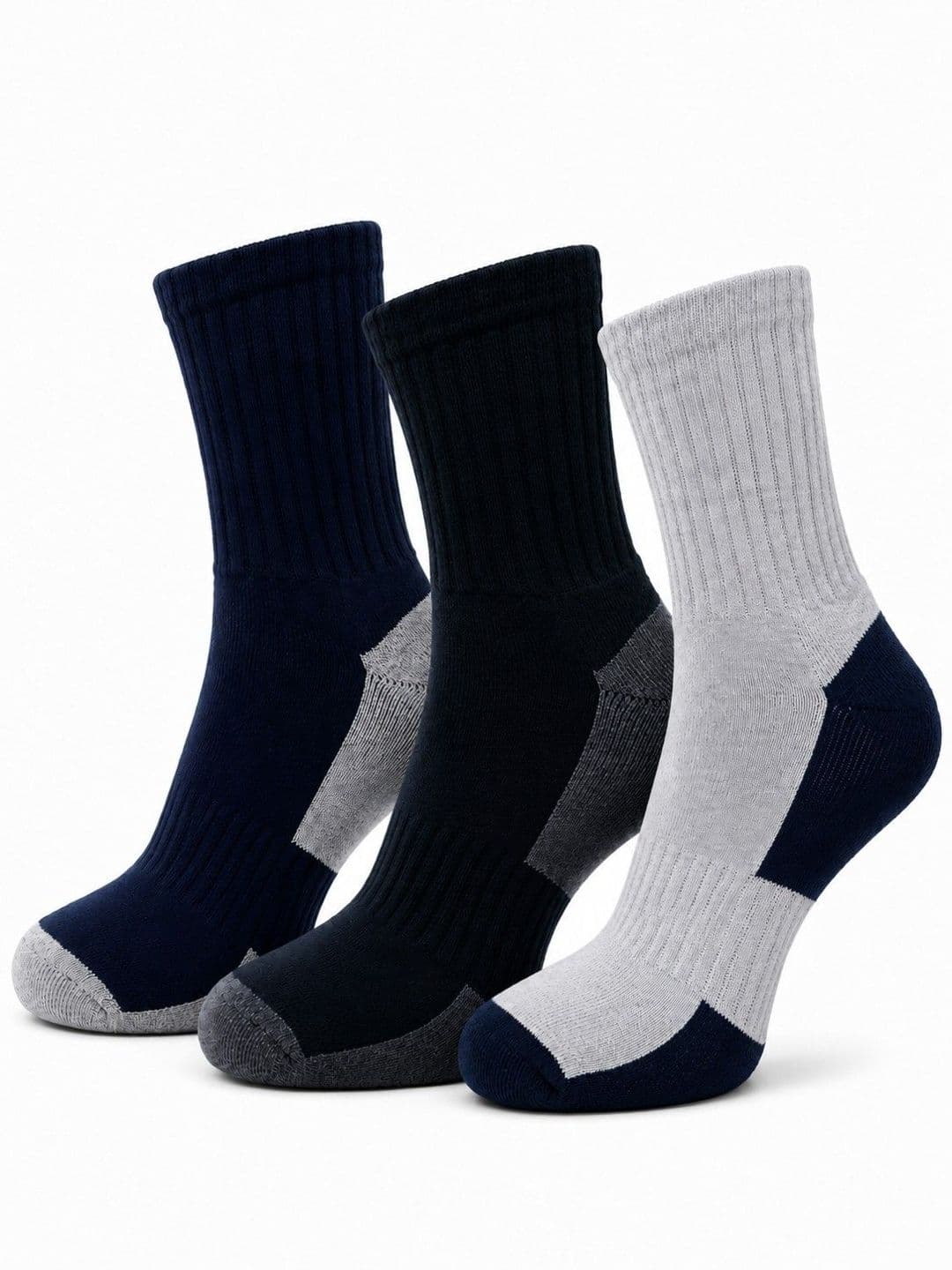 Dollar Men Pack of 3 Cotton Assorted Colourblocked Above Ankle Socks - view 1