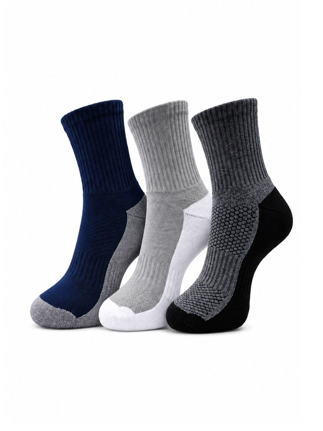 Dollar Men Pack of 3 Cotton Assorted Colourblocked Above Ankle Socks - view 1