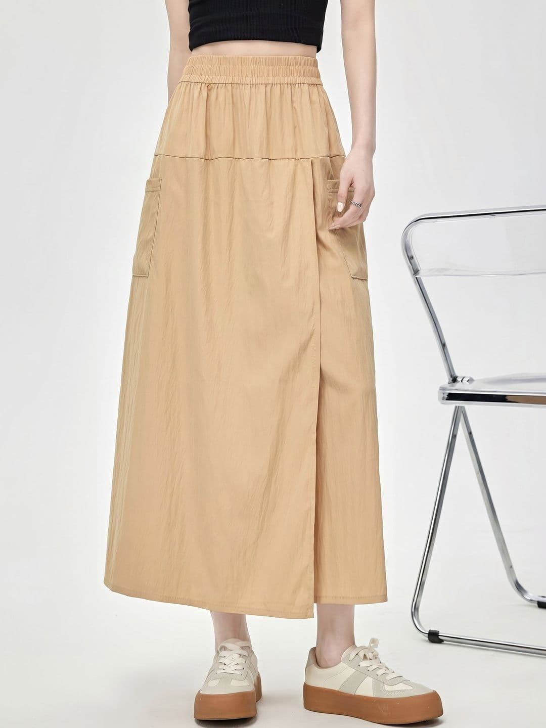 Suo Women Sleek Utility Front Slit Midi Wrap Skirt - view 1