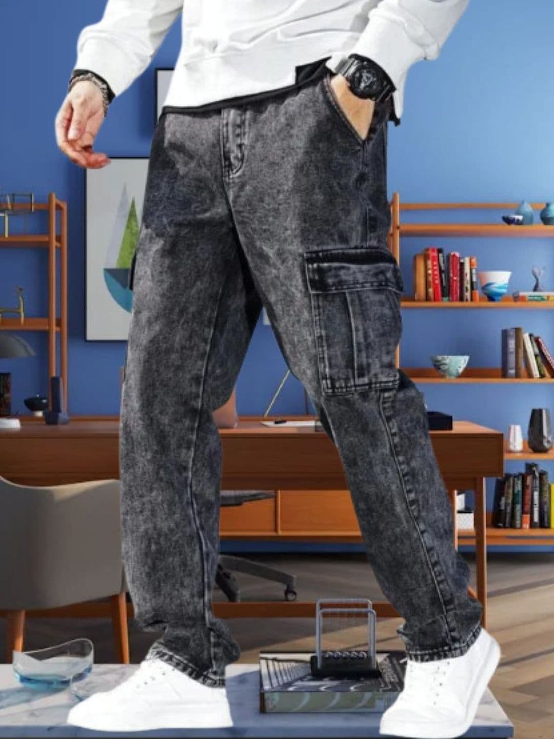 Playfeel Men Relaxed Fit Mid-Rise Jeans - view 1