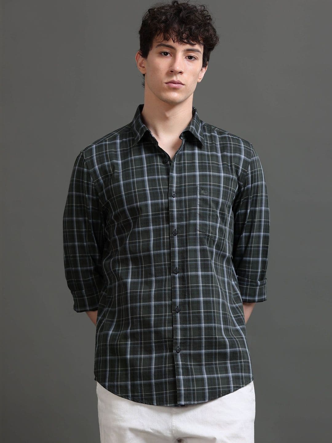 British Club Men Smart Slim Fit Checked Casual Shirt - view 1