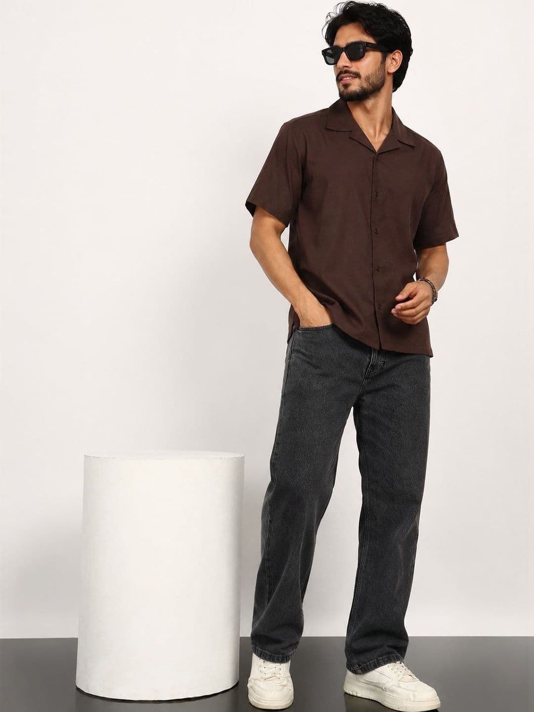 HERE&NOW Men Solid Brown Shirt - view 1