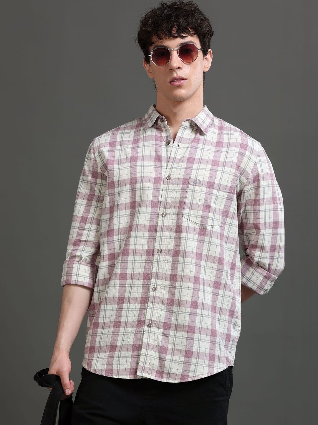 British Club Men Smart Slim Fit Checked Casual Shirt - view 1
