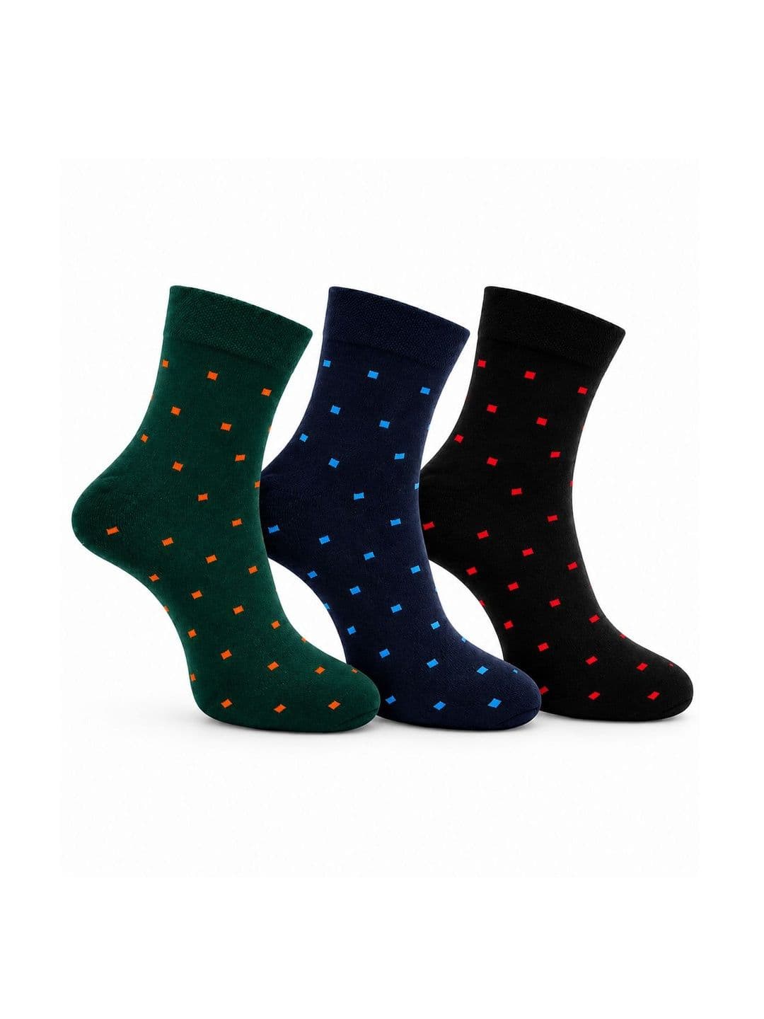 Dollar Men Pack of 3 Cotton Assorted Patterned Ankle Length Socks - view 1