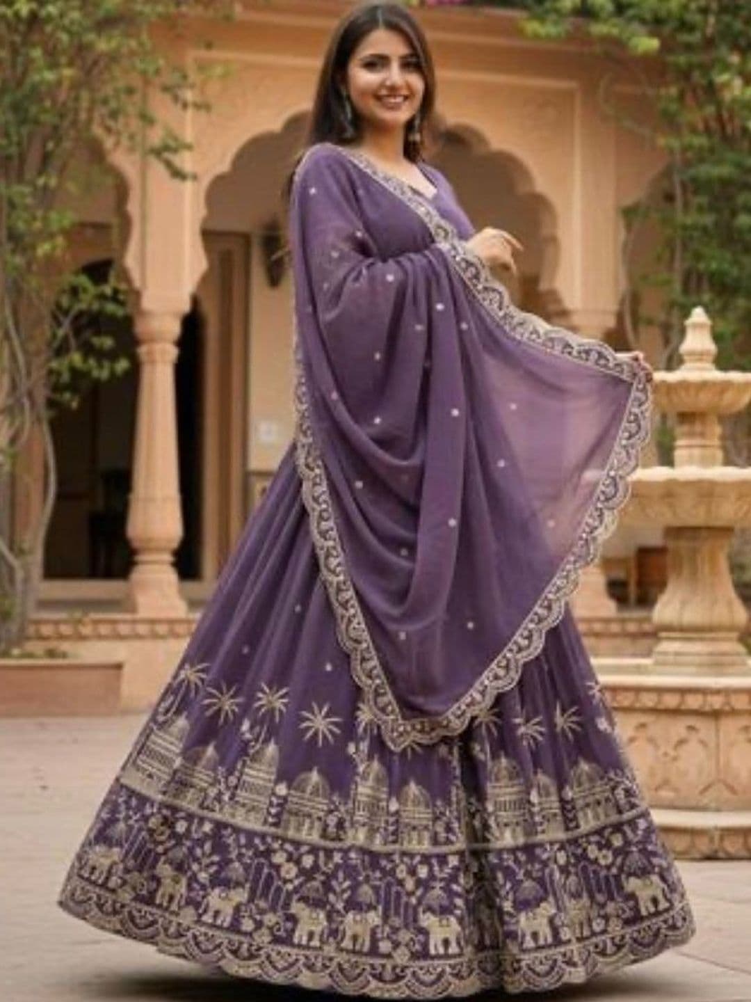 all about you Embroidered Ready to Wear Lehenga & Blouse With Dupatta - view 1