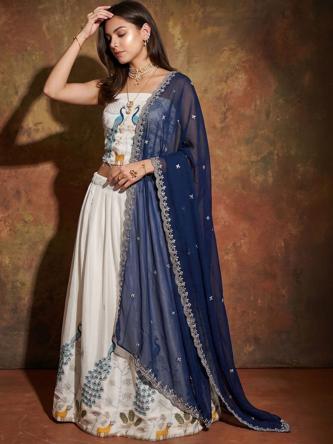 DRIP CHOWK Embroidered Semi-Stitched Lehenga & Unstitched Blouse With Dupatta - view 1
