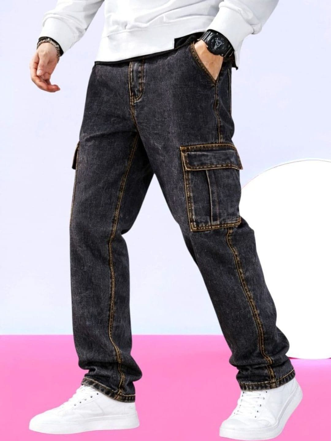 Playfeel Men Boyfriend Fit Mid-Rise Coated Jeans - view 1