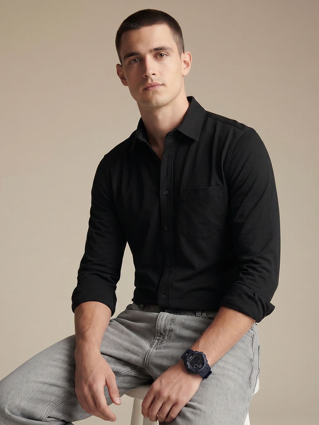 Being Human Spread Collar Moderno Fit Casual Shirt - view 1