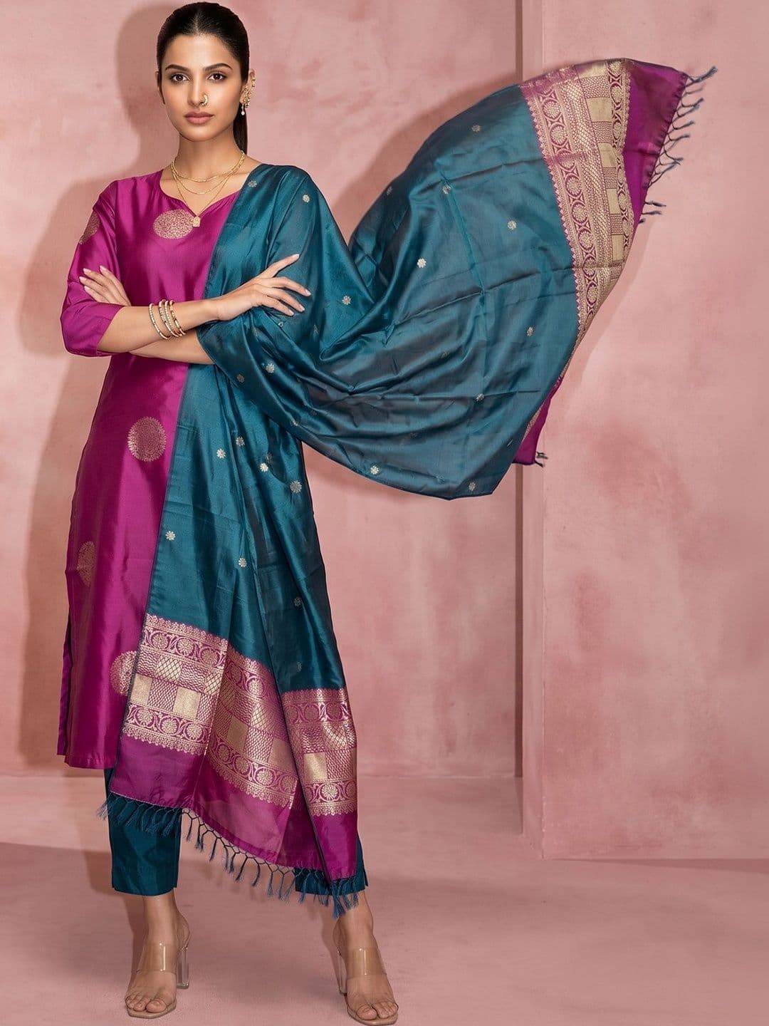 DRIP CHOWK Women Ethnic Motifs Regular Kurta with Trousers & With Dupatta - view 1