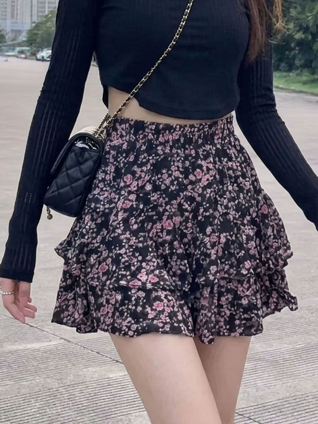 Suo Women Floral Mini Flared Skirt - view 1