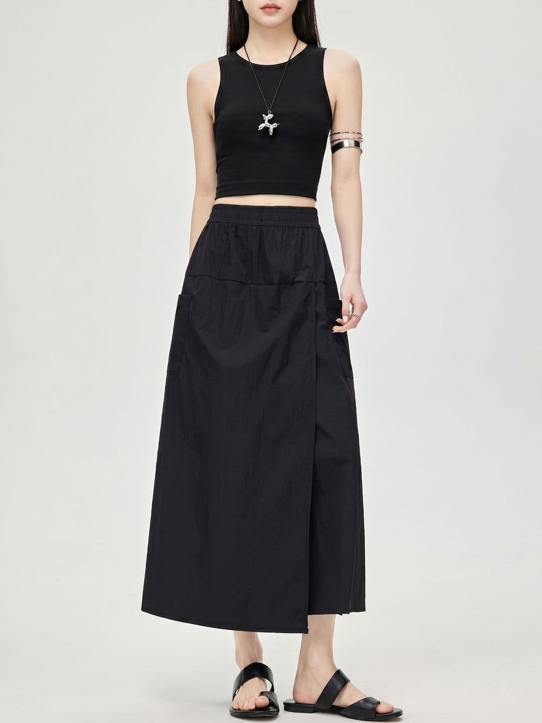 Suo Women Sleek Utility Midi Wrap Skirt - view 1