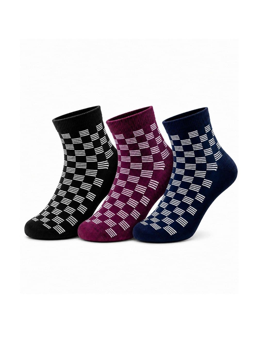 Dollar Men Pack of 3 Cotton Assorted Patterned Above Ankle Socks - view 1