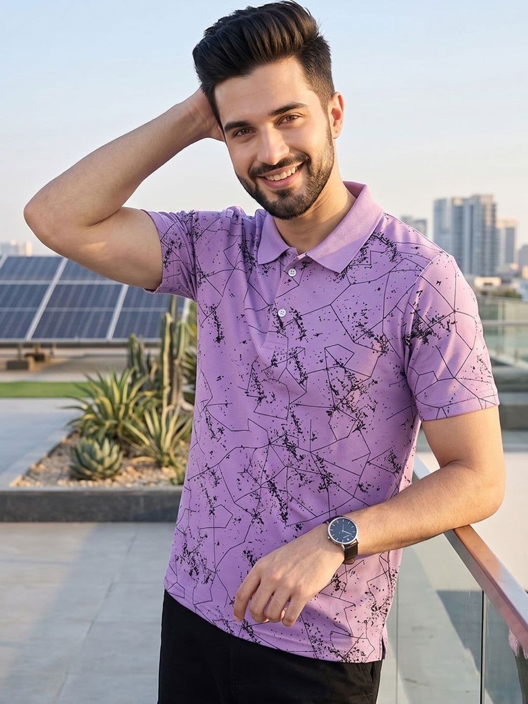 Kook N Keech Men Printed Polo Collar T-shirt - view 1