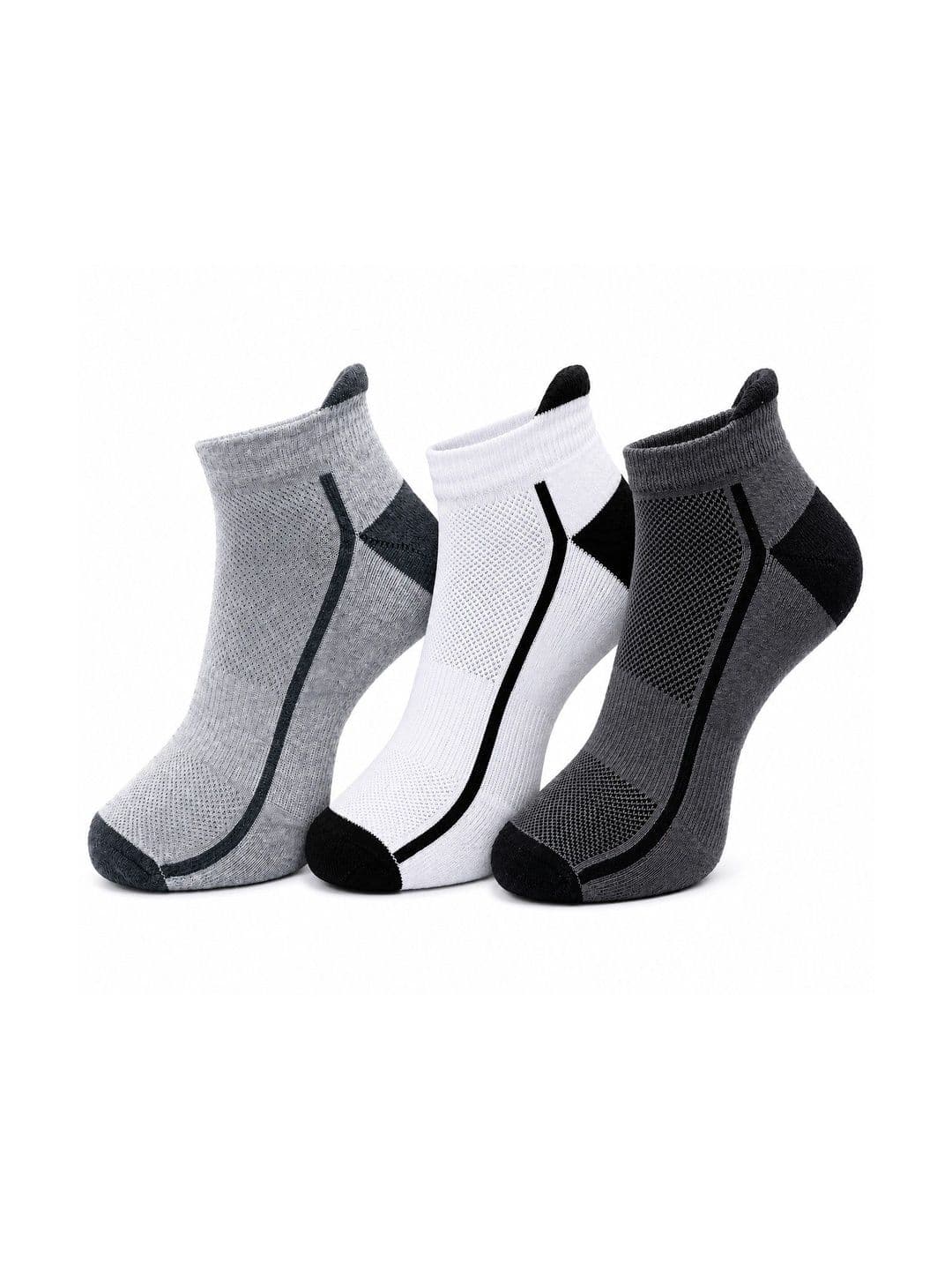 Dollar Men Pack of 3 Cotton Assorted Colourblocked Ankle Length Socks - view 1