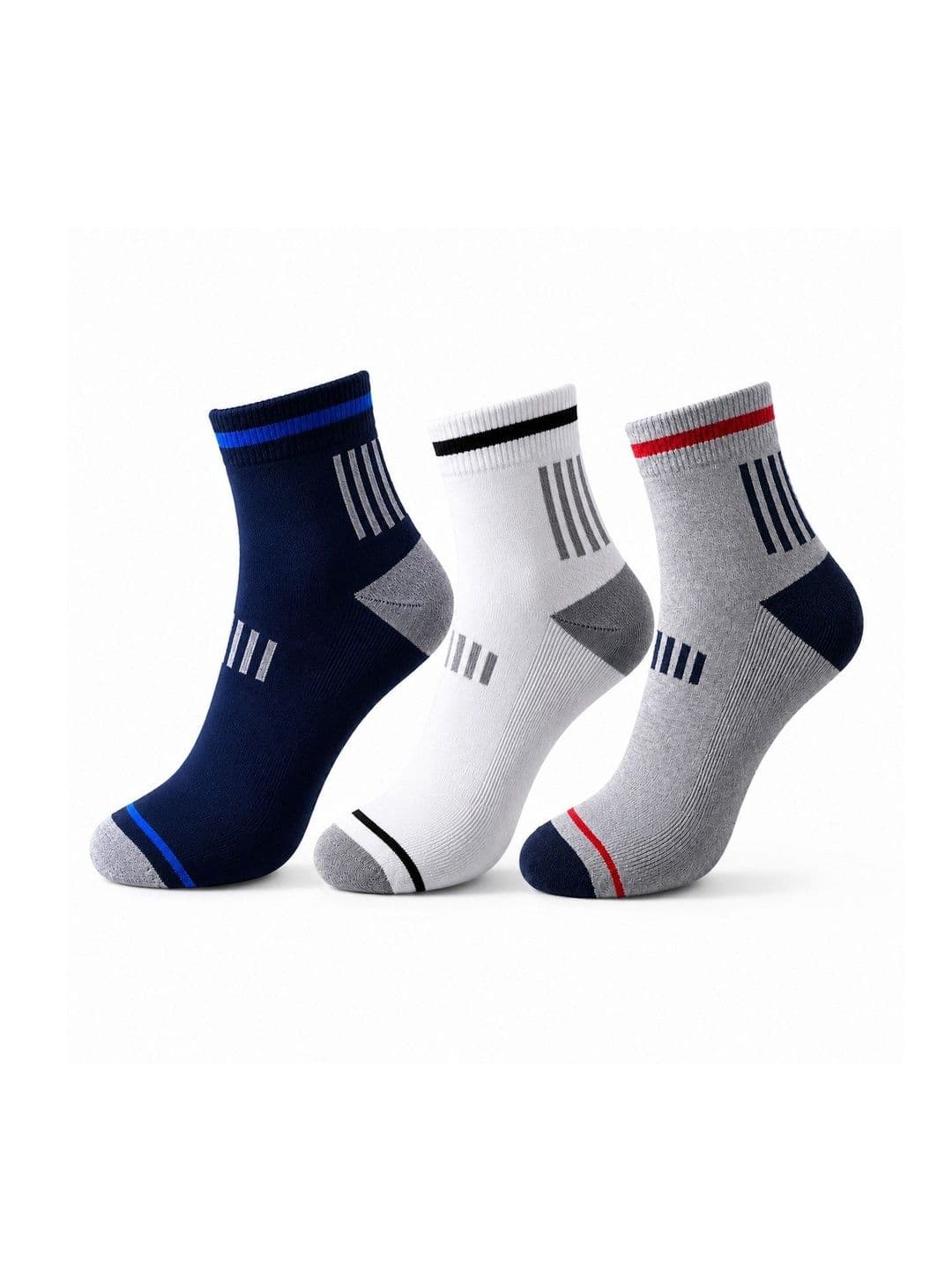 Dollar Men Pack of 3 Cotton Assorted Patterned Ankle Length Socks - view 1