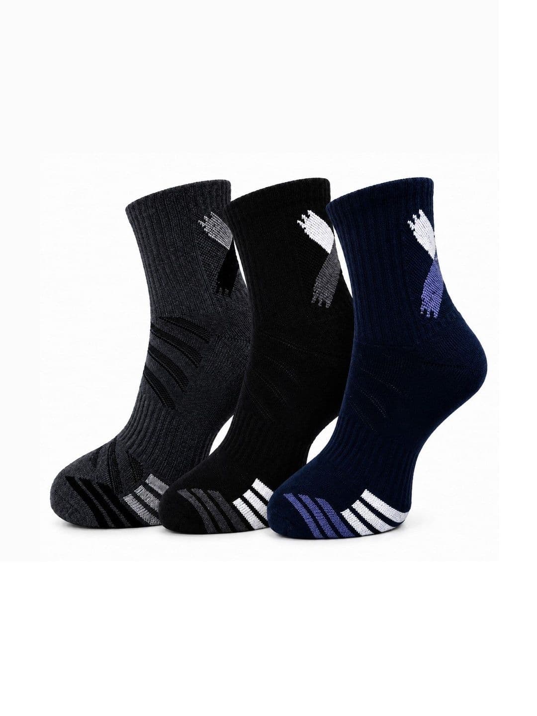 Dollar Men Pack of 3 Cotton Assorted Patterned Above Ankle Socks - view 1