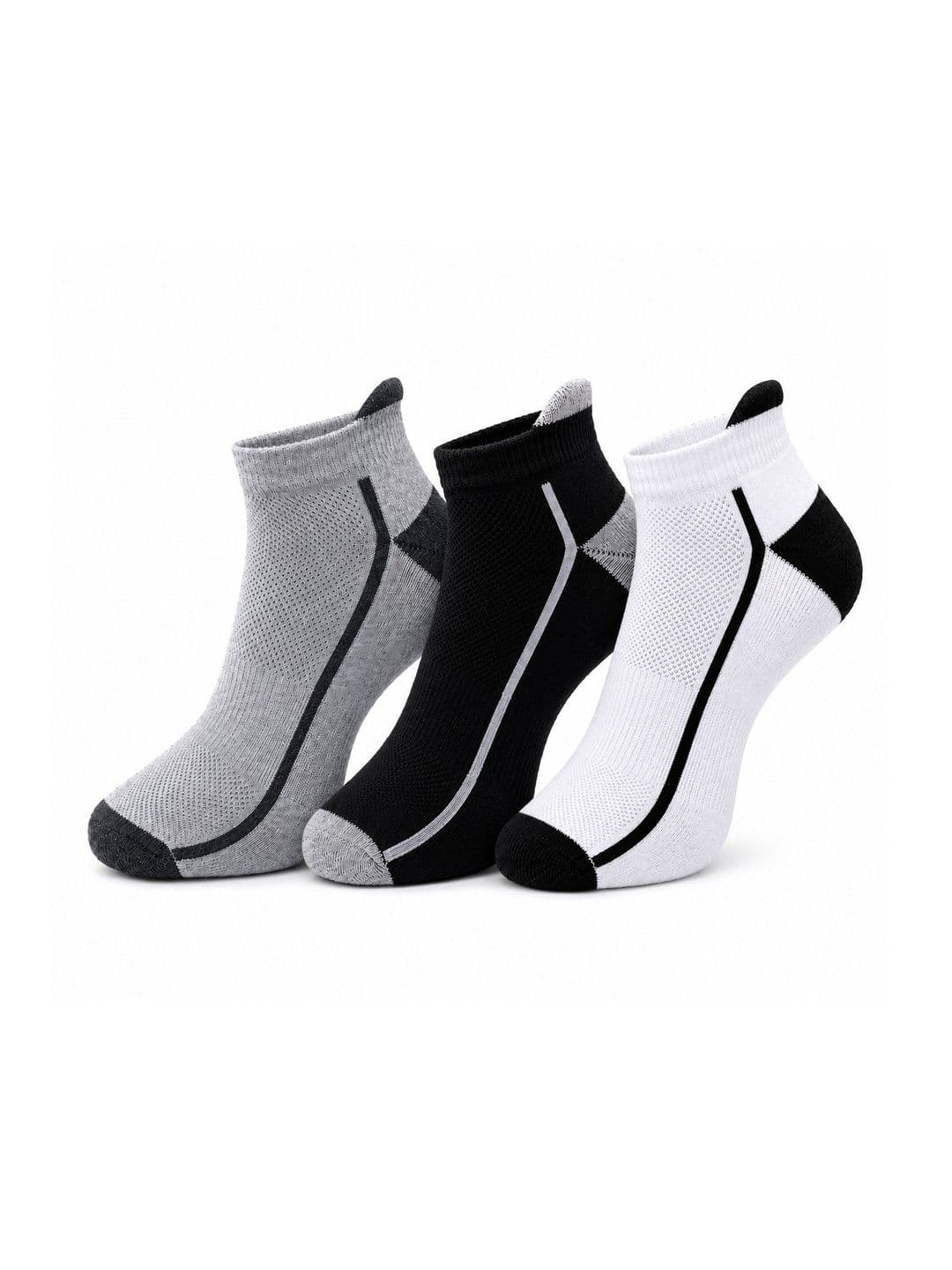 Dollar Men Pack of 3 Cotton Assorted Colourblocked Ankle Length Socks - view 1