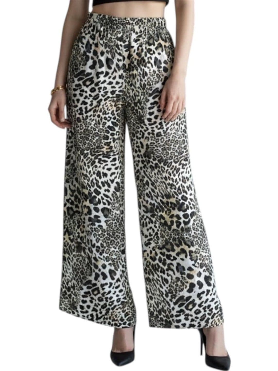 Nelwin Ji Women Animal Printed Knitted Palazzos - view 1