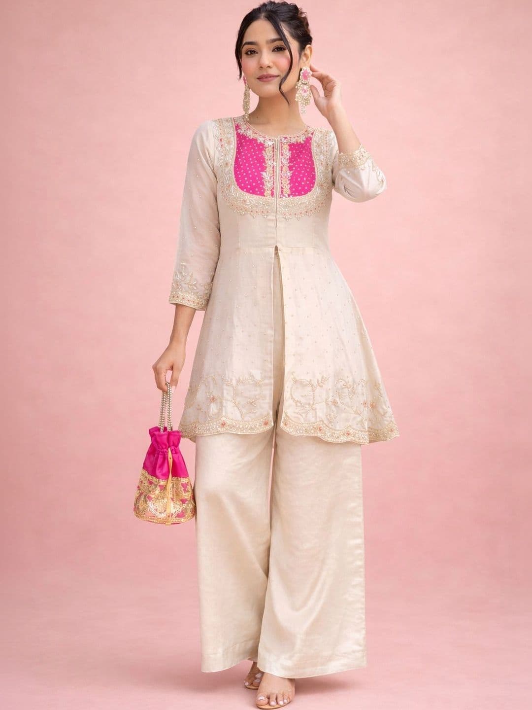 Anouk Embroidered Tunic with Palazzos - view 1