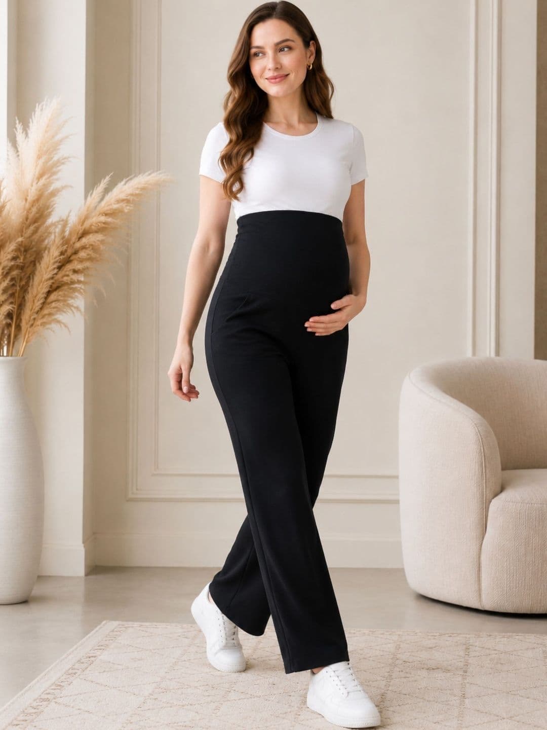 KARPATA Women Cotton Straight-Fit Maternity Track Pants - view 1