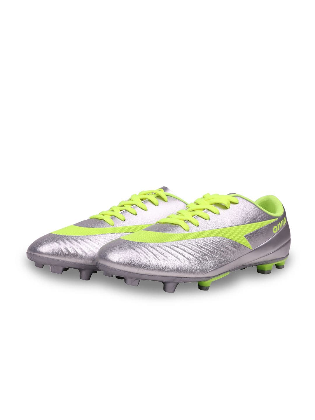 Aivin Men Silver & Green Ferro Football Shoes - view 1