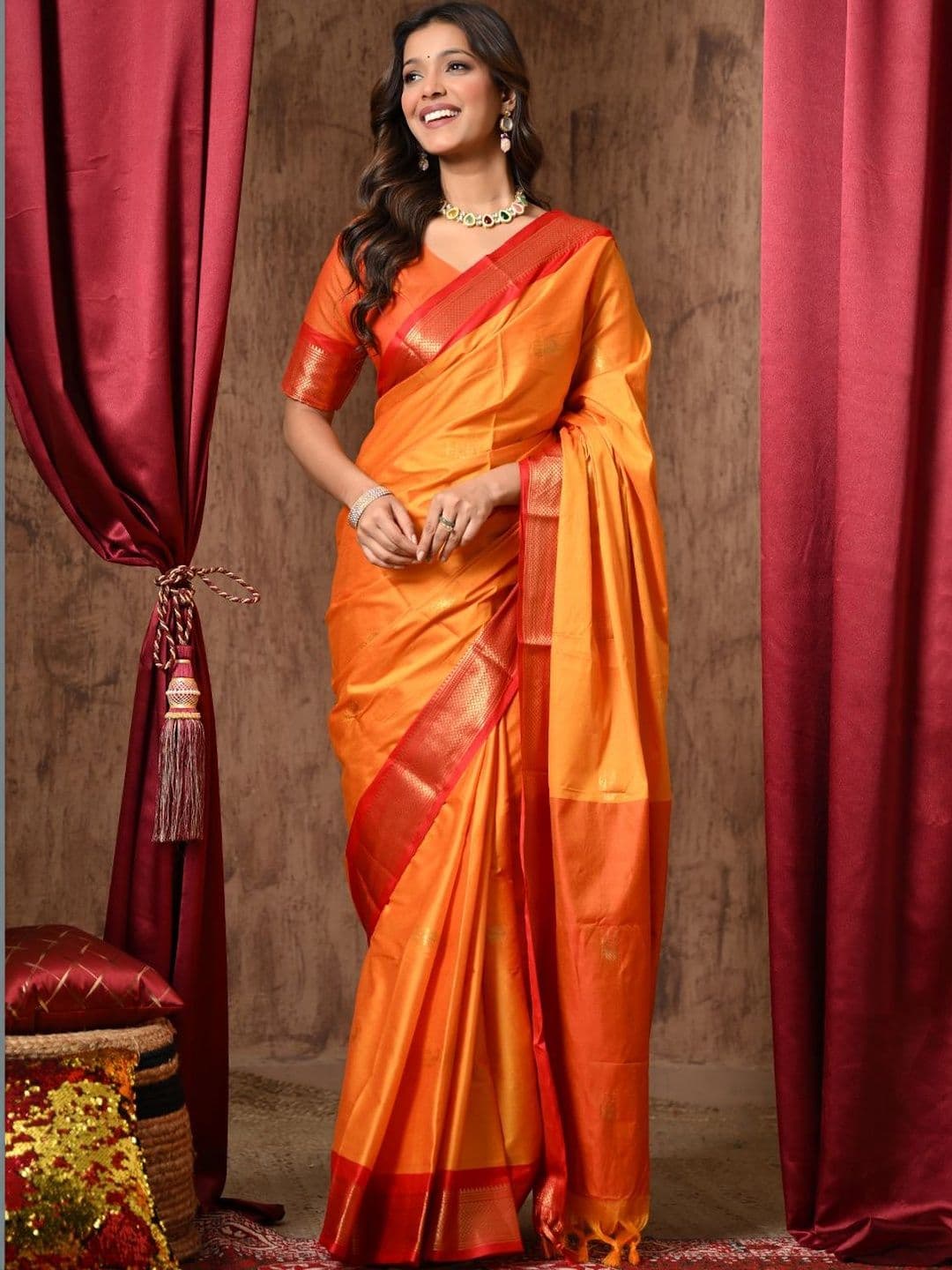 KALINI Woven Design Zari Silk Cotton Handloom Paithani Saree - view 1