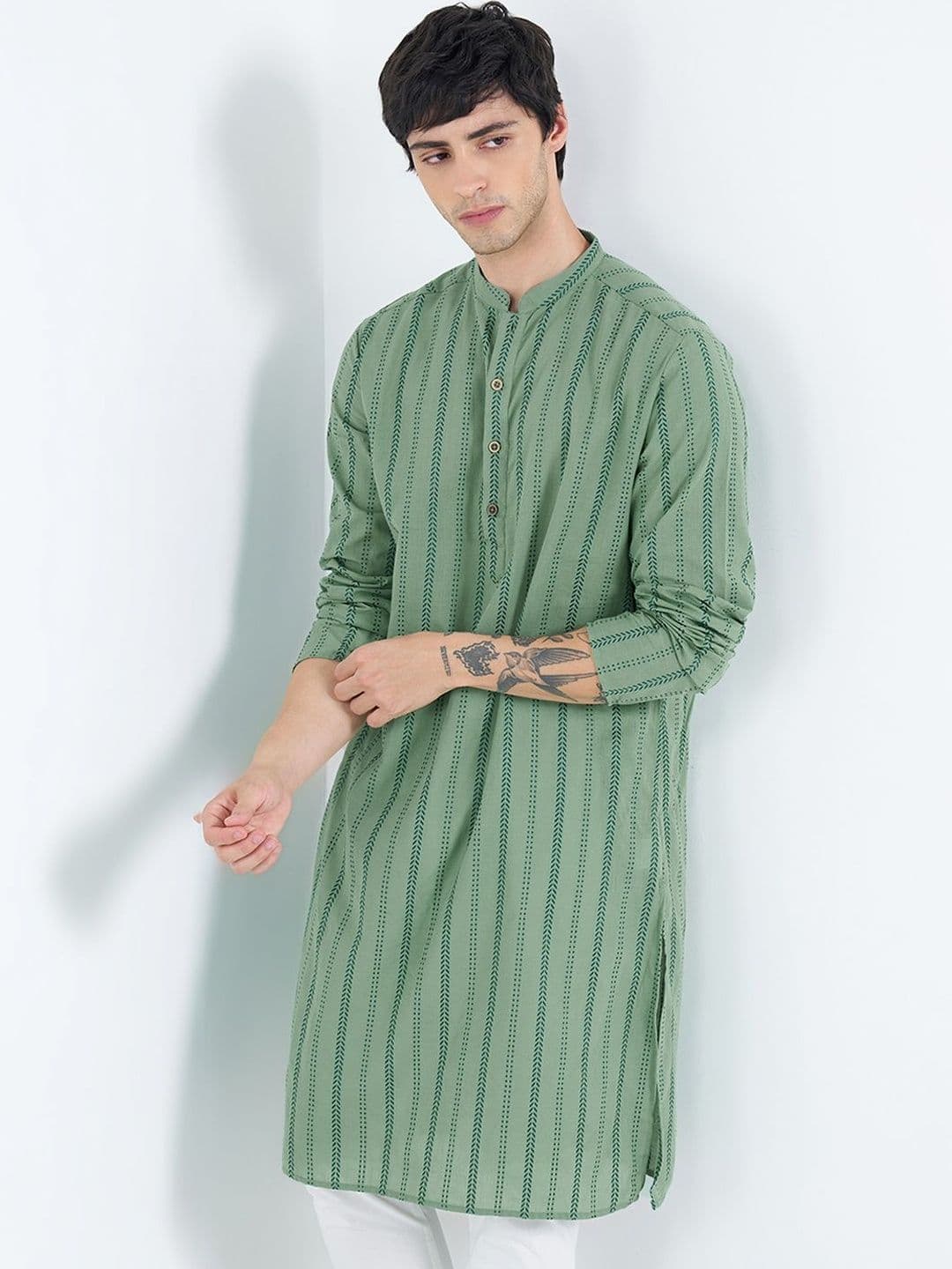 indus route by Pantaloons Men Printed Dobby Kurta - view 1